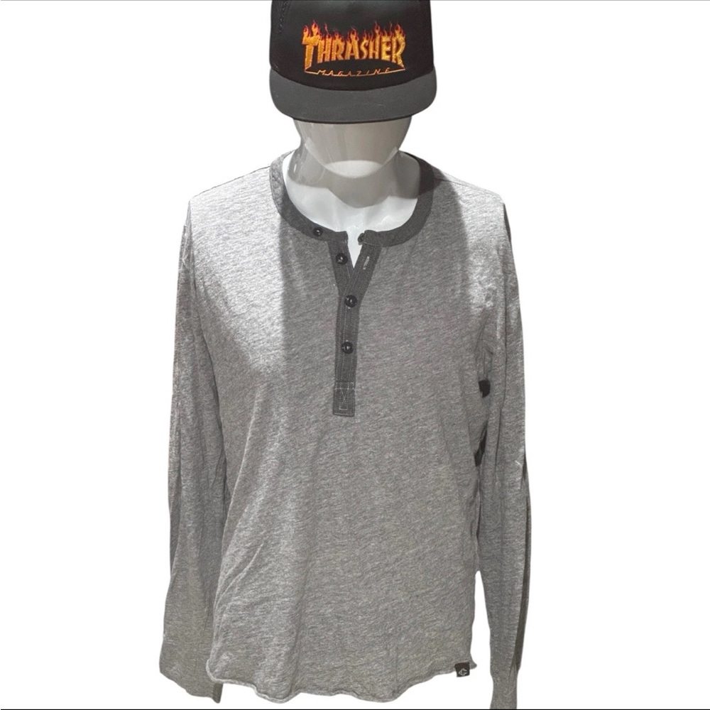 Grayers Men's Baseball Style Long Sleeve Shirt 1/4 buttons